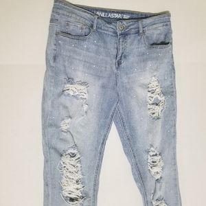 Ripped Pearls skinny jean